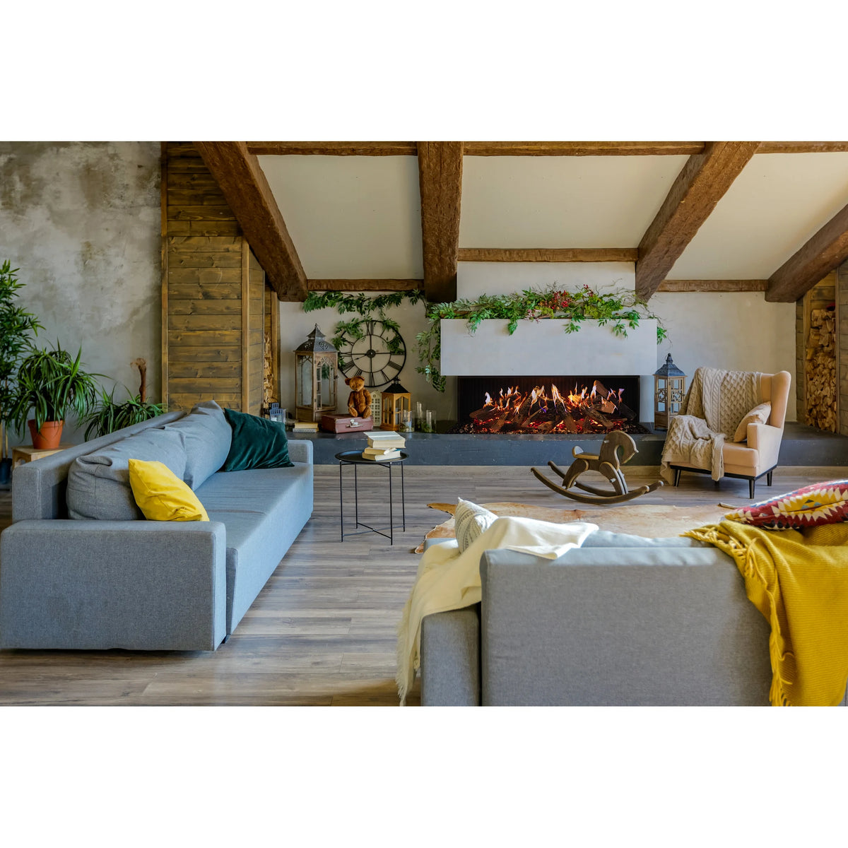Amantii fireplace – Amantii Signature MultiView Holo 55-Inch Smart Holographic Fireplace Modern Room Design