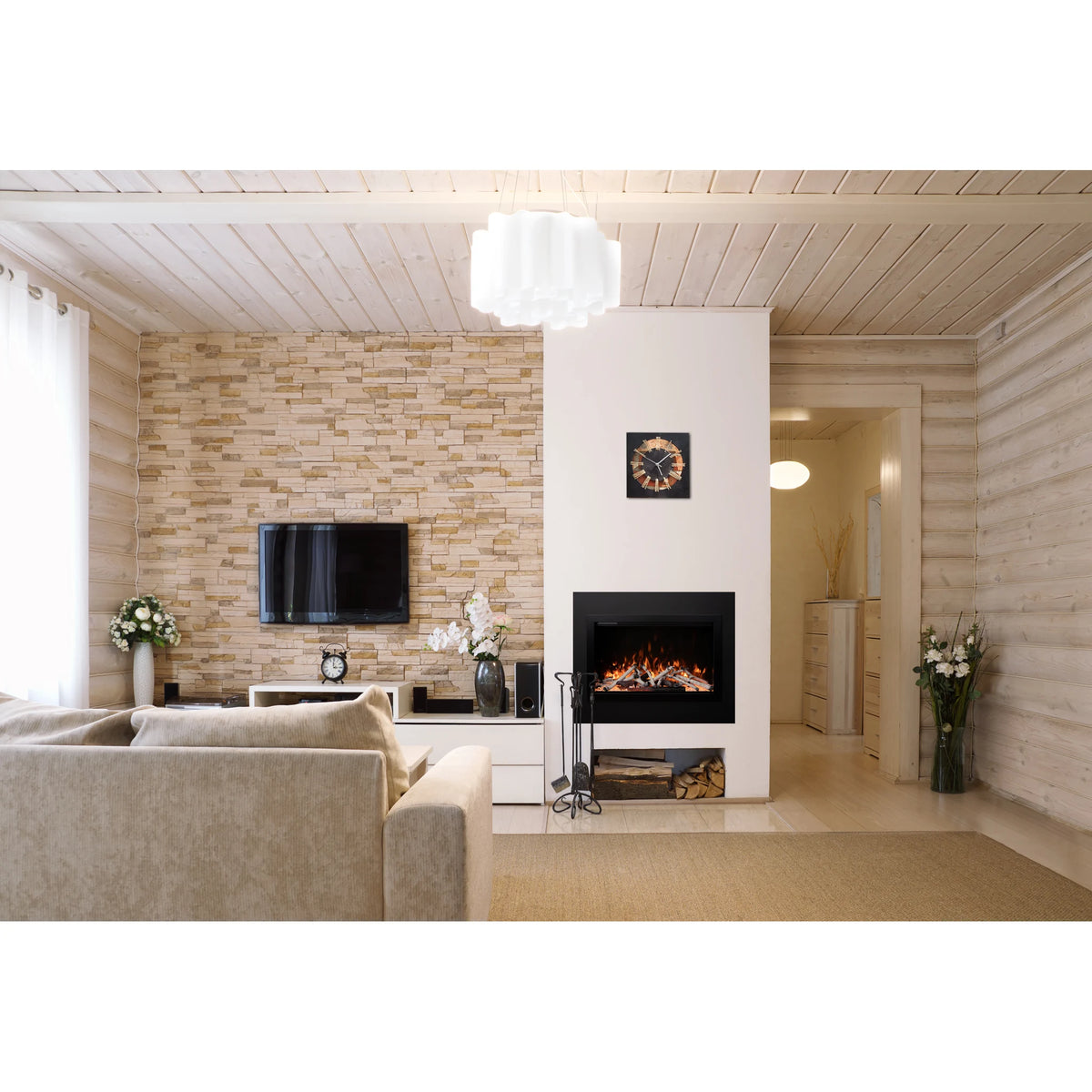 Amantii fireplace – TRDLumina 4sided trim 10pce birch