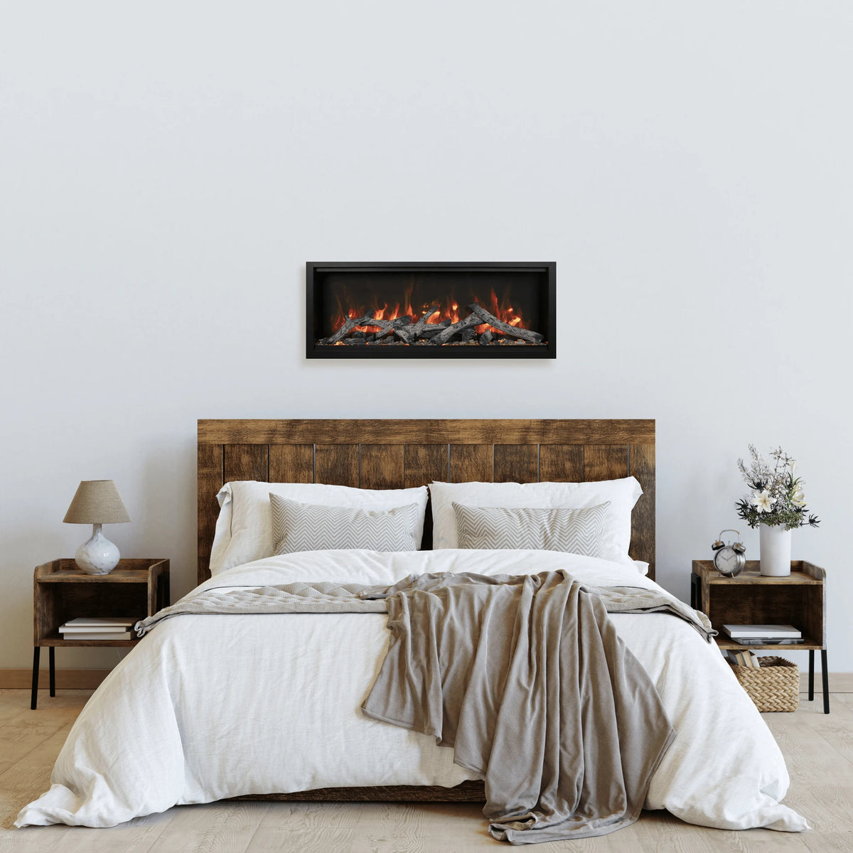 Amantii fireplace – sym xt 50" electric fireplace with oak logset