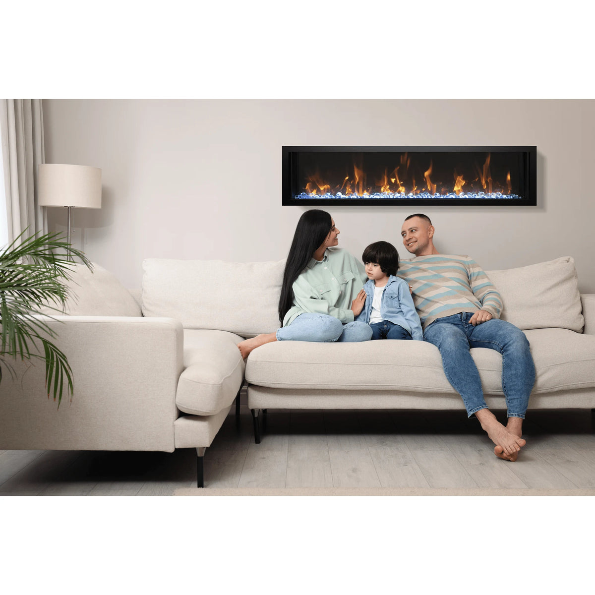 Amantii fireplace – bi slim with clear glass media