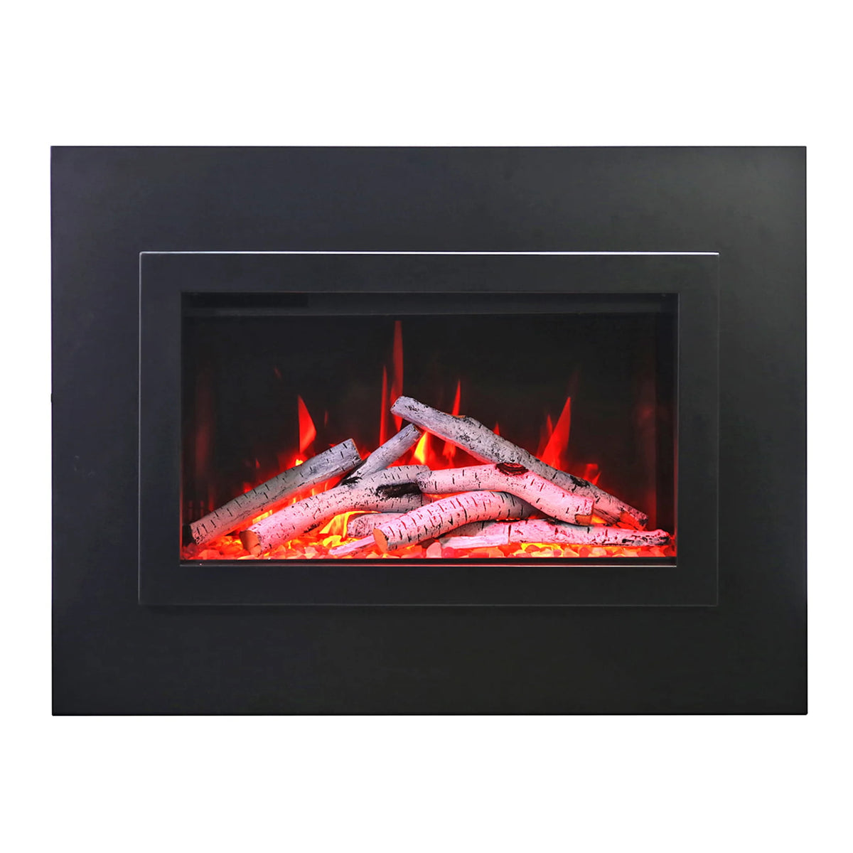 Amantii TRD-26-4 trim shown installed on a fireplace