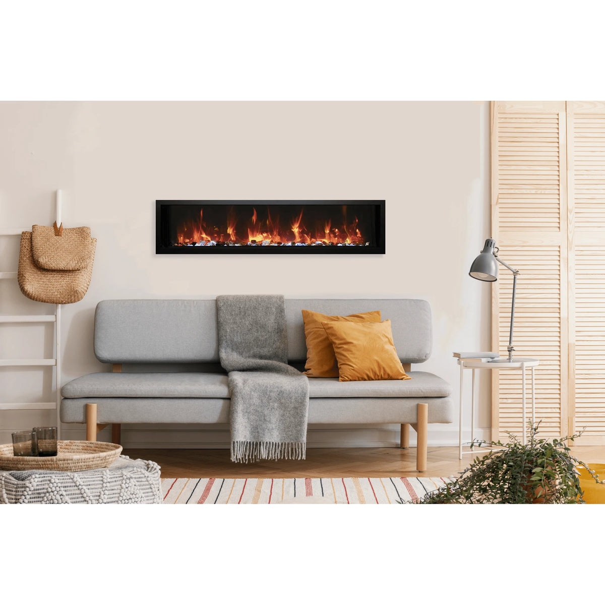 Amantii fireplace – sym Xtra Slim 60" smart ocean glass media