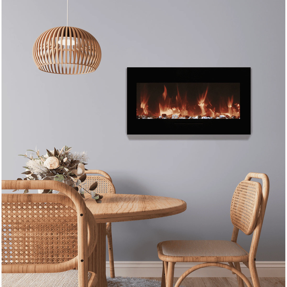 Amantii fireplace – wm-fm 34 inch glass electric fireplace