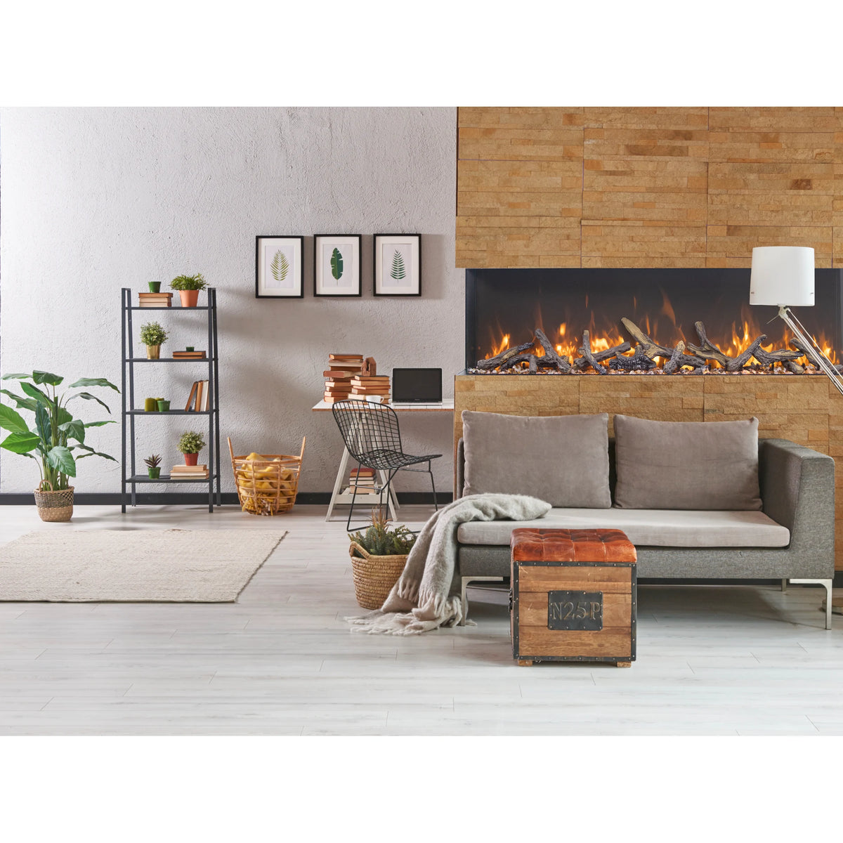 Amantii fireplace – TruView XLXT With Oak