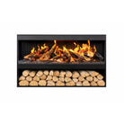 Amantii pedestal display shown with a fireplace, series view