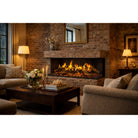 Amantii fireplace – Modern Living Room with 75-Inch Amantii Signature MultiView Holo Electric Fireplace