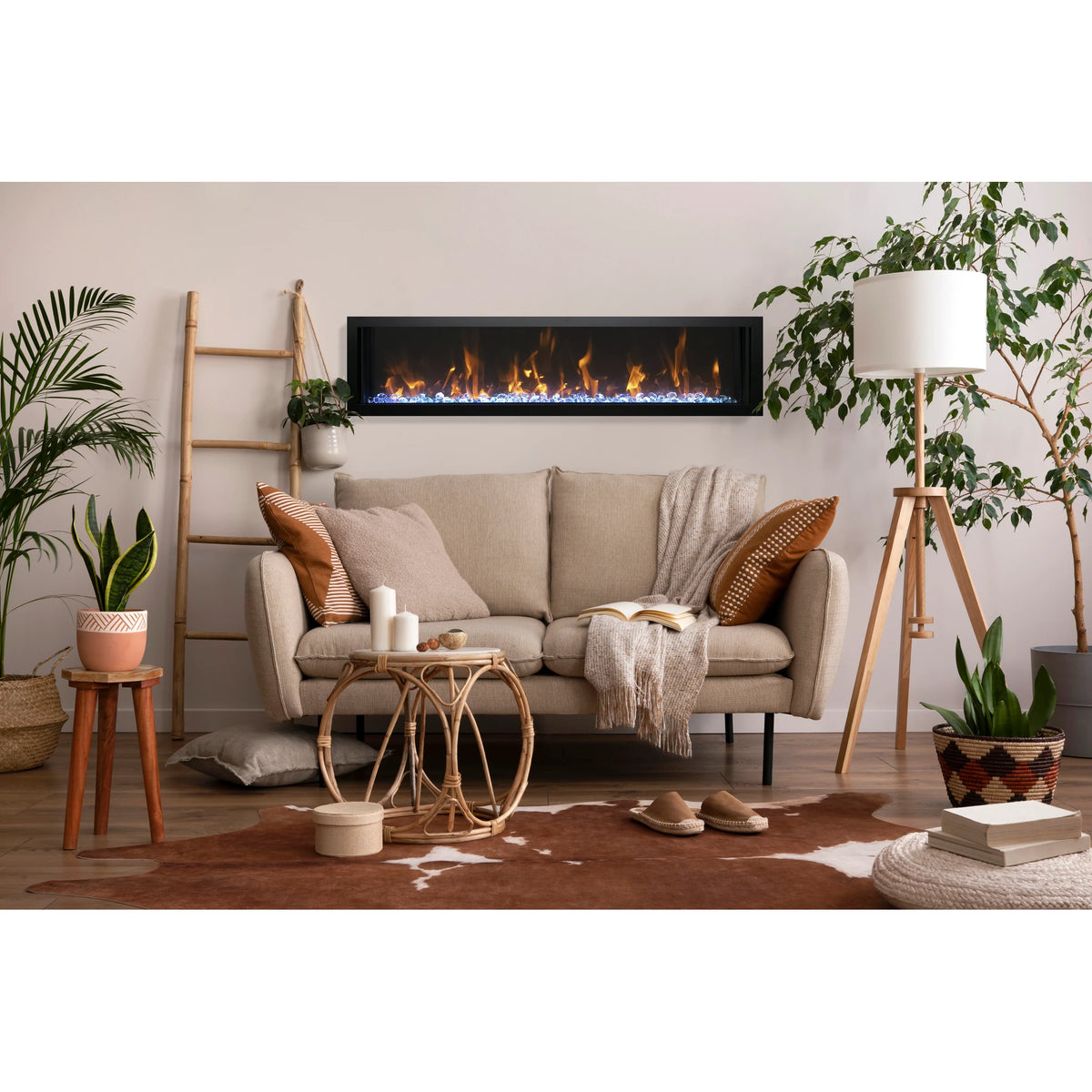 Amantii fireplace – Amantii BI Slim electric fireplace 60inch with clear glass media