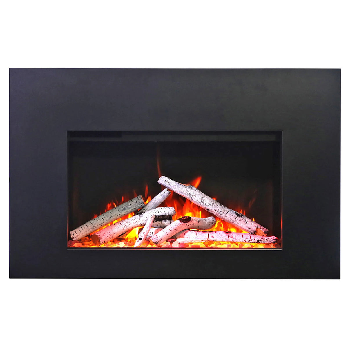 Amantii TRD-30-3 trim shown installed on a fireplace