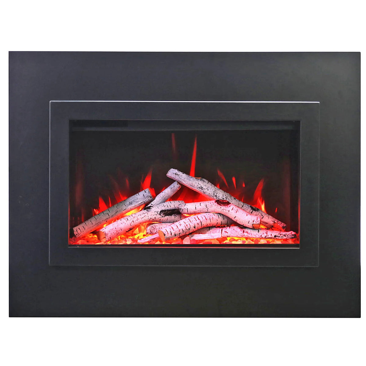 Amantii TRD-26-4 trim shown installed on a fireplace