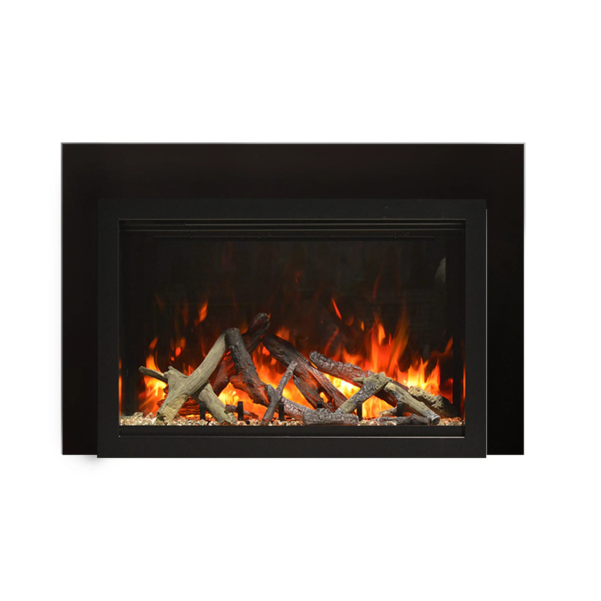 Amantii TRD-33-3 trim shown installed on a fireplace