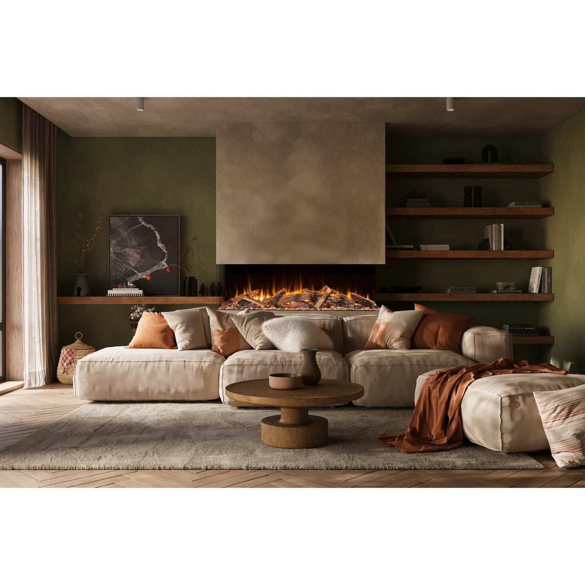 Amantii fireplace – LF75ORANGE FLAME_REALWOODTIMBERLUX19PCE