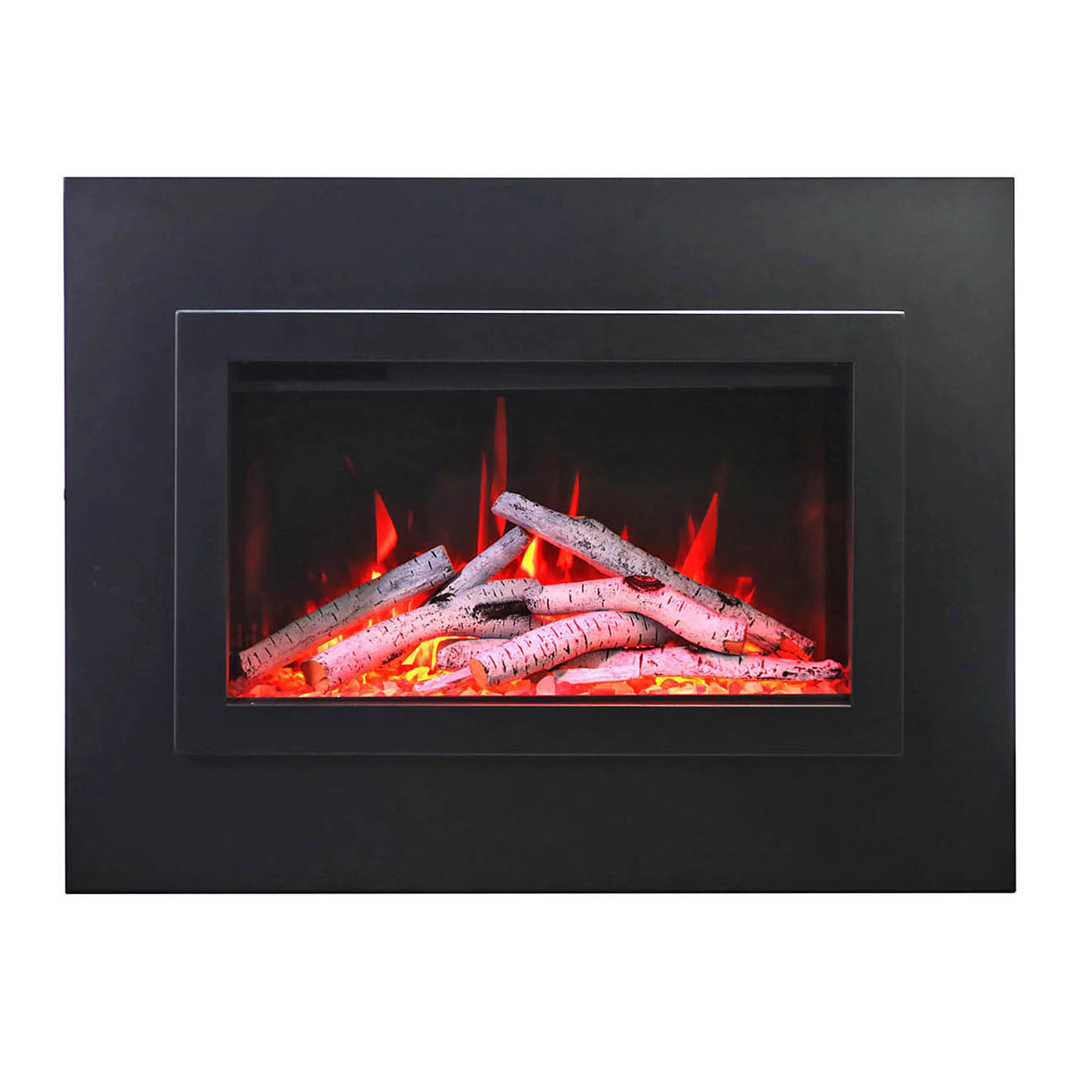 Amantii TRD-26-4 trim shown installed on a fireplace