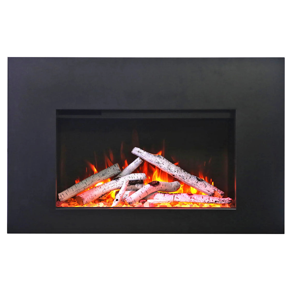 Amantii TRD-30-3 trim shown installed on a fireplace