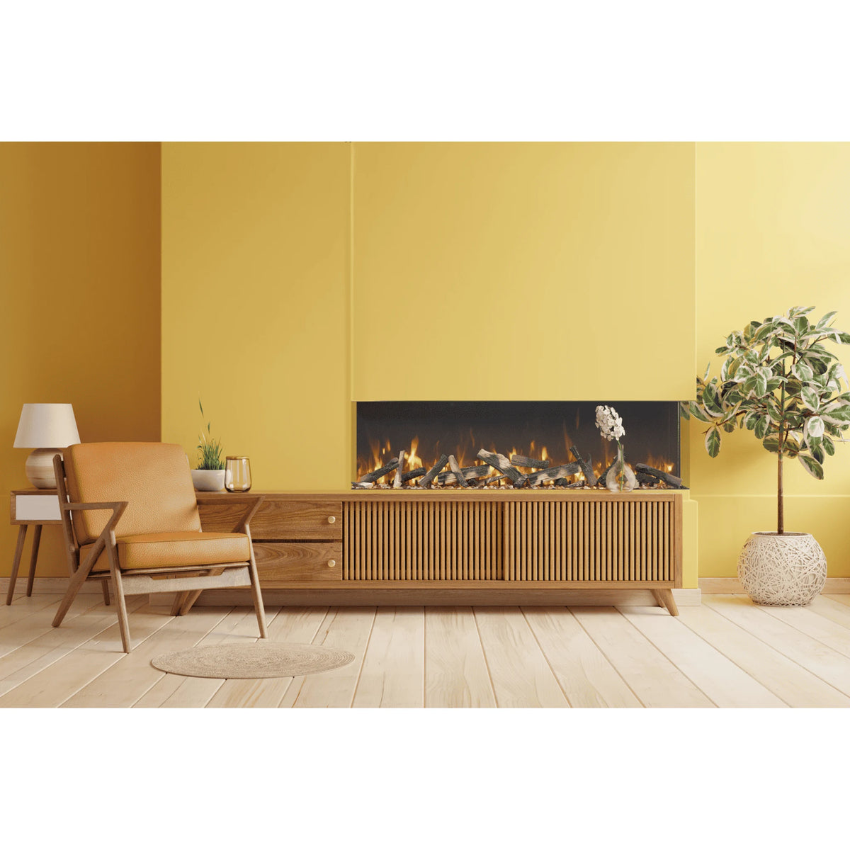 Amantii fireplace – truview-bespoke-with-split-logset L