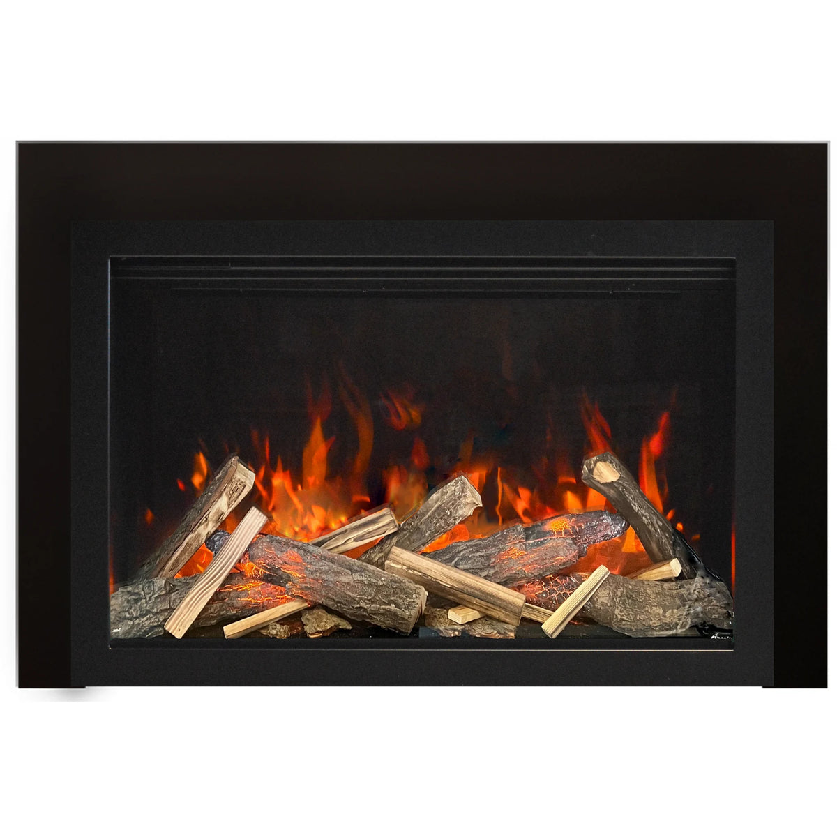 Amantii TRD-26-3 trim shown installed on a fireplace